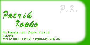 patrik kopko business card